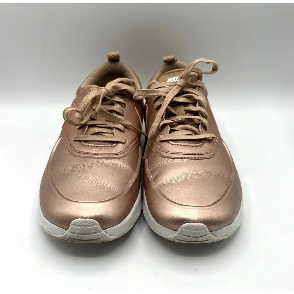 NIKE Air Max Thea Sneaker Women's Size US 9 Metallic Rose Gold Leather Shoes - Picture 4 of 9